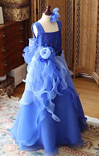 ピアノのコンチェルトドレス ブルー Aライン