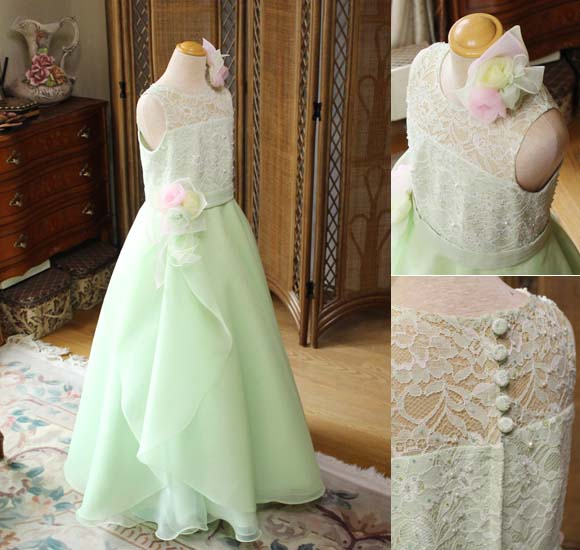 バイオリン コンクールドレス エメラルドグリーン オーダーメイド