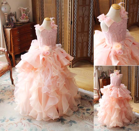 ピアノの入賞者記念コンサートドレス オレンジ 愛知県