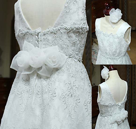 バラのコサージュ レース ヘッドドレス