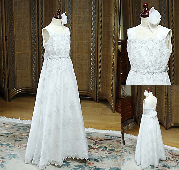 ピアノのコンクールドレス シルバー＆オフホワイト オーダーメイド 東京都