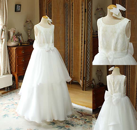 ヴァイオリンのコンクールドレス アイボリー ゴールド オーダーメイド 静岡県