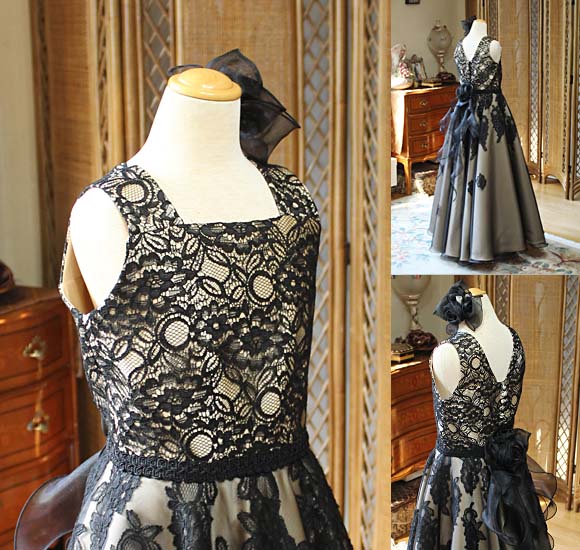 上半身デザイン シャンパンとブラックレース