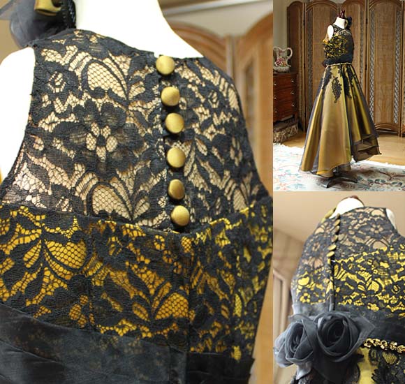 クルミボタン 繊細なレース バックスタイル