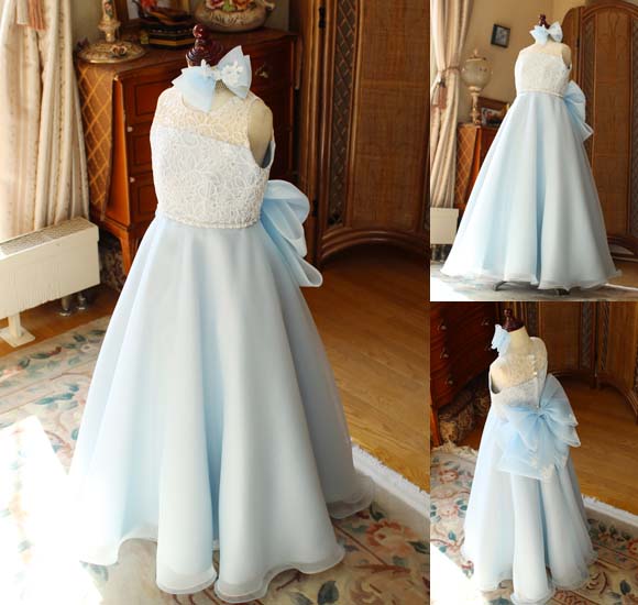 Aラインスカート シルエット ライトブルー