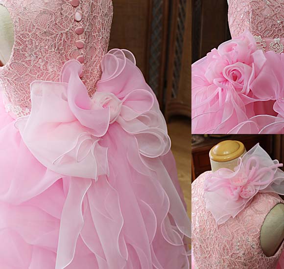 オーガンジーリボン コサージュ ピンク