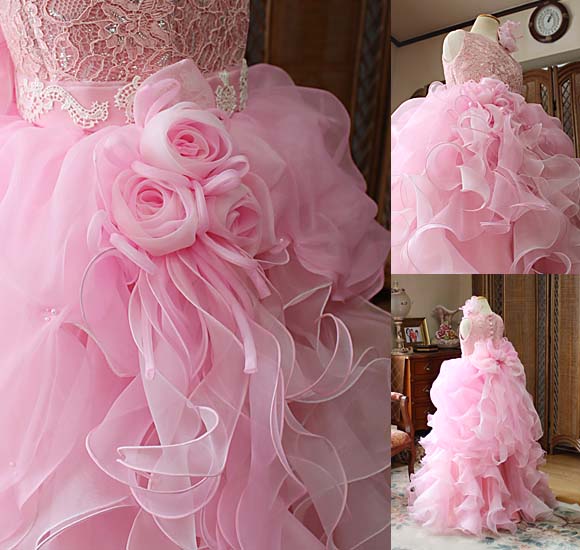 バラのコサージュ ミックスピンク