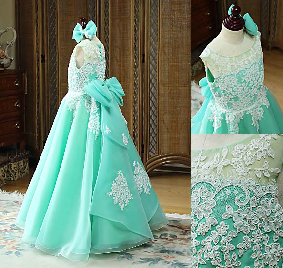 コンクールドレス エメラルドグリーン スカート