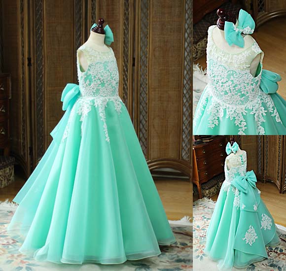 ピアノ 連弾 コンクールドレス エメラルドグリーン オーダーメイド