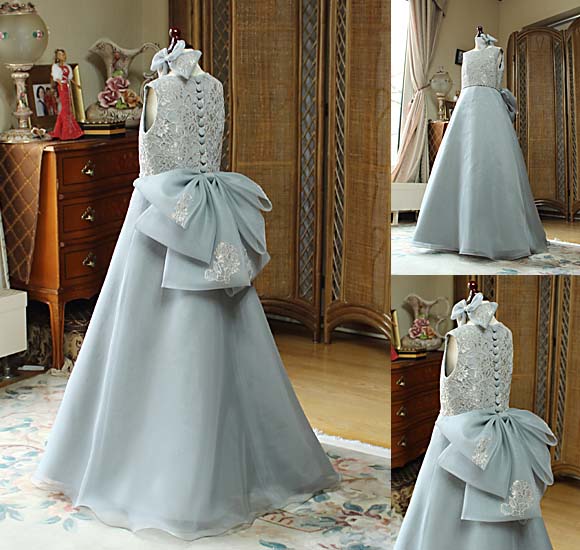 コンクールドレス ライトグレー Aライン