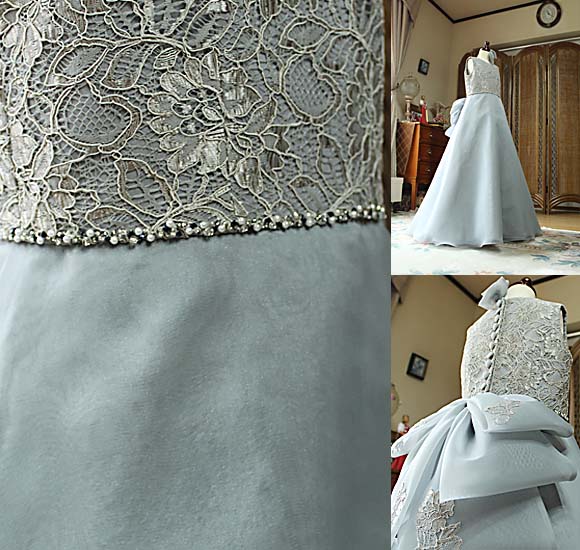 ウエスト ビーディング ティアードリボン