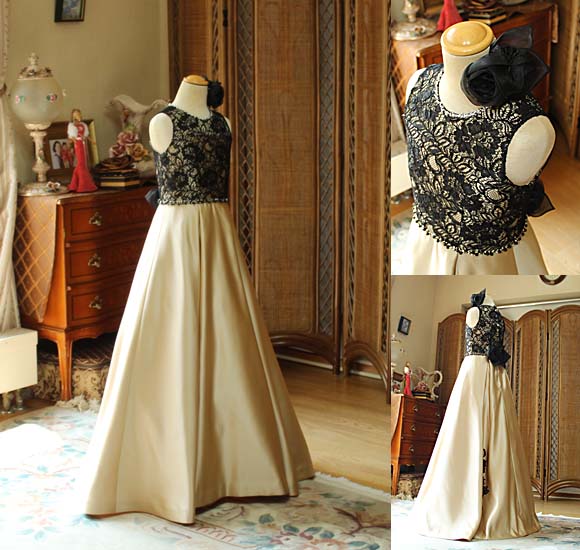 ピアノ 発表会 コンクールドレス シャンパンゴールド