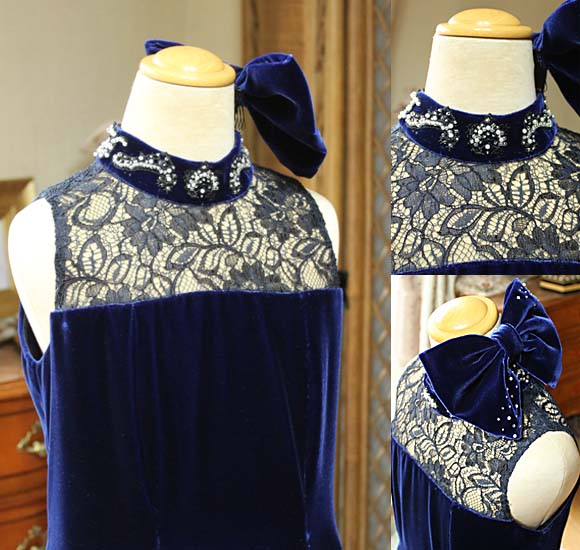 スタンドカラー レース 上半身デザイン