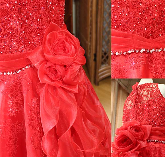 バラ コサージュ ウエスト ビジュー