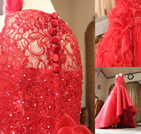 トップス クルミボタン トップスの背後 ビーディング