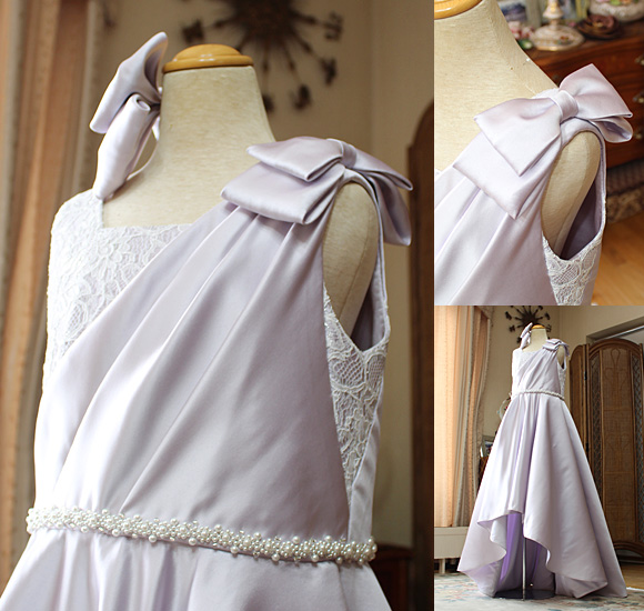 トップス アシンメトリー ワンショルダー リボン