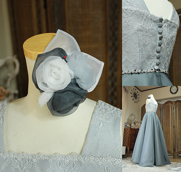 バラのヘッドドレス 髪飾り