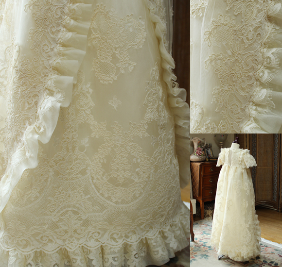 リバレース 刺繍レース レースと細工 ベビードレス