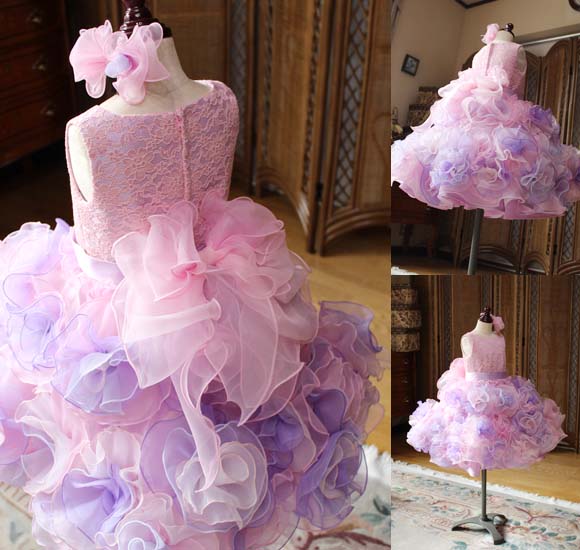 子供ドレス リングガールドレス ピンク パープル