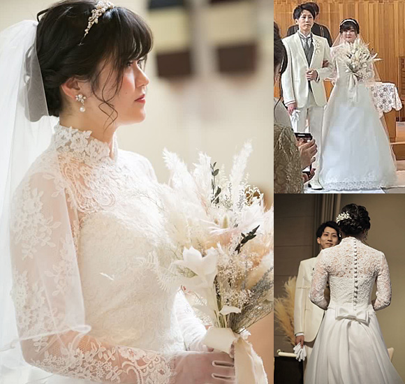 ウェディングドレス スタンドカラー ロングスリーブ オーダーメイド 札幌