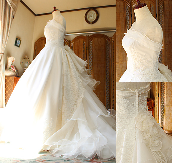 チャペルウェディング 教会式 映える ウェディングドレス