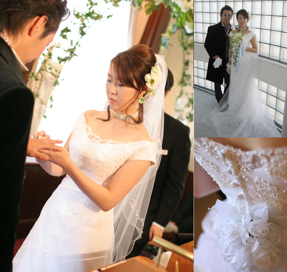 ホテルクラビー札幌で挙式と披露宴をなされた花嫁様のオーダーメイドウェディングドレス