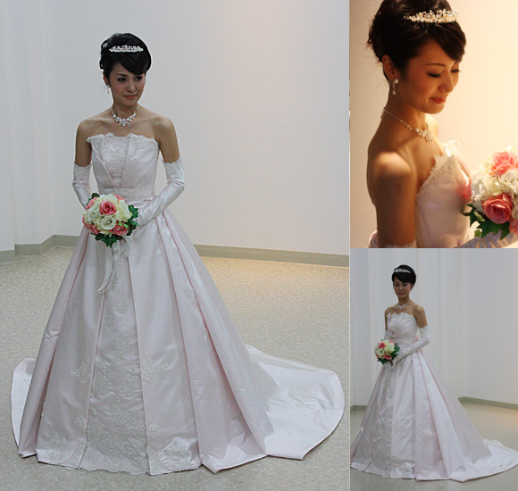 シルクサテン ウェディングドレス オーダーメイド 札幌市の花嫁様にドレスを製作