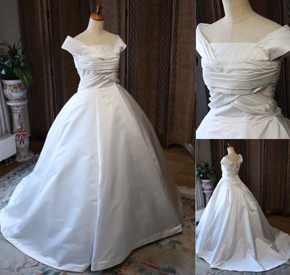 最高級シルクサテン ウェディングドレス プリンセスライン オーダーメイド 北海道札幌市の花嫁様ドレス