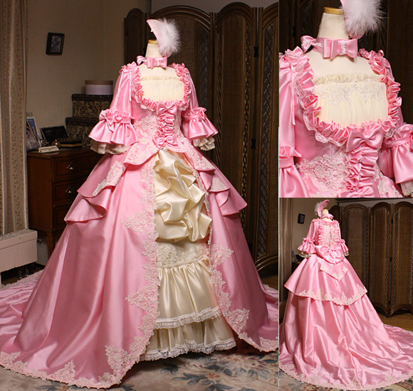 お色直しカラードレス ピンク 3WAYスタイル