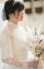 ウェディングドレス スタンドカラー ロングスリーブ スレンダー リメイク オーダーメイド 販売 札幌