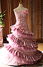 ピンクカラーのマーメイドライン カクテルドレスドレス リメイクドレス 札幌